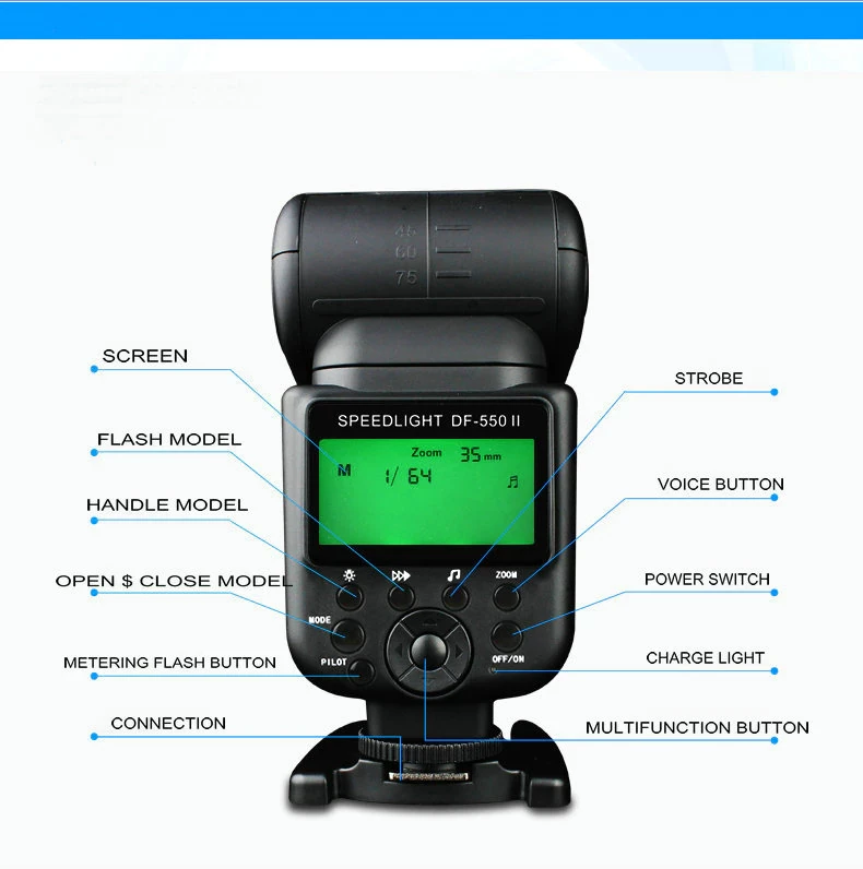 Вспышка Sidande DF-550 II для фотоаппаратов Sony