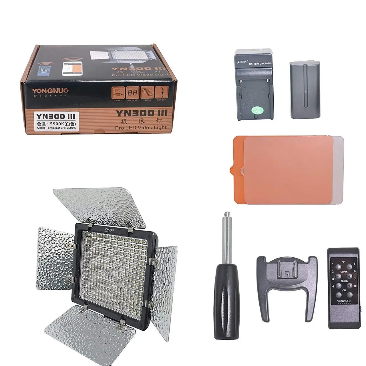 Комплект (набір) "LIGHT L" - LED - світло Yongnuo YN-300 III (3200-5500K) + акумулятор NP-F950 + зарядне