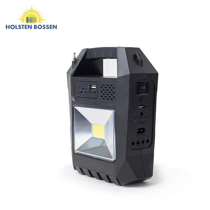 Портативна сонячна станція HB-8073 для заряджання ґаджетів — Power Bank, ліхтар, прожектор, 3 лампи, MP3, FM