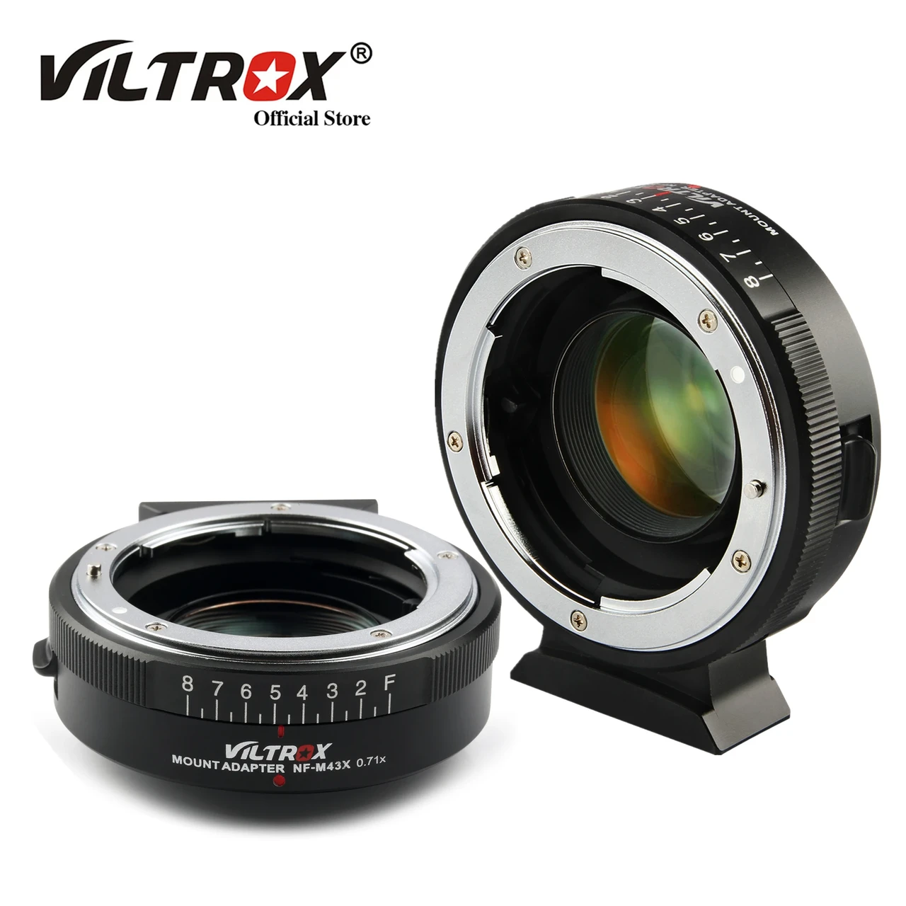 Адаптер Viltrox NF-M43X Speed Booster для Nikon F на байонет Micro 4/3 (Olympus, Panasonic, Blackmagic)