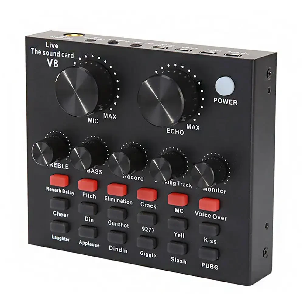 Зовнішня звукова карта V8, аудіоінтерфейс, Bluetooth адаптер Live Sound Card USB-гарнітура для мікрофона