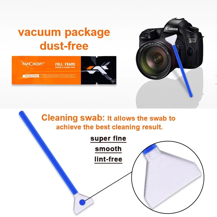 Набір для догляду за матрицею K&F Concept — 24 mm Full-Frame Sensor Cleaning Swab Kit (SKU.1617)
