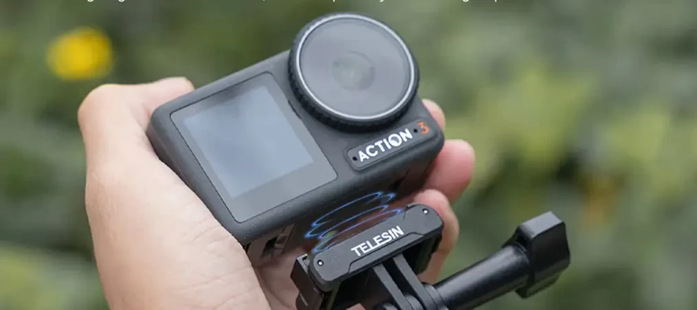 Магнітний адаптер TELESIN з двома захоплювачами для DJI OSMO Action 3, 4, 5 Pro, OSMO360 (код No OA-TPM-T04)