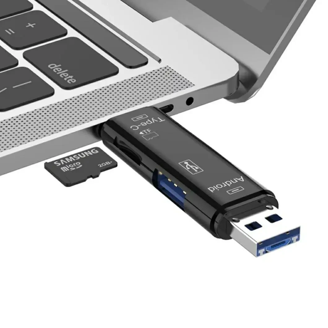 Кардридер Fonken (card reader/writer) USB 2.0 OTG/Type-C/MicroSD/MicroUSB — 5 в 1