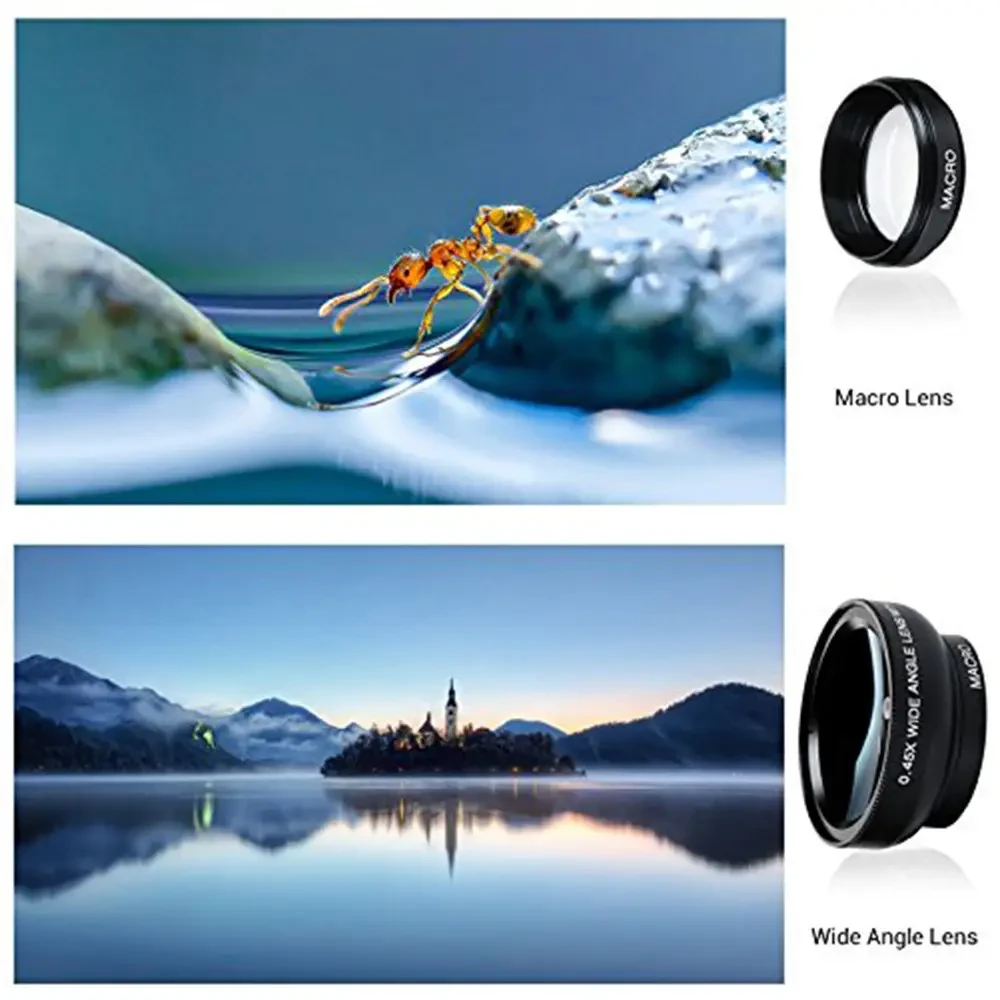 Насадка, объектив, макро линза для телефона 2 в 1 - 0,45X Phone Lens (Широкоугольная + Макро)