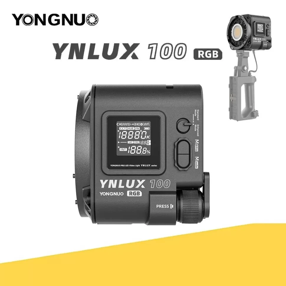 LED-світло, освітлювач, студійне світло Yongnuo YNLUX100 RGB KIT з тримачем і кейсом