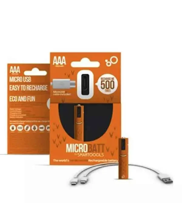 Акумулятори Smartools (мікропальчикові) ААA 450Mah 1.2V із заряджанням Micro USB — блістер (2 шт) + кабель