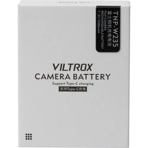 Аккумулятор NP-W235 для камер FujiFilm X-S20 XT5 XT4 XH2 XH2S GFX100 GFX50S II на 2400 ma от Viltrox с TYPE-C