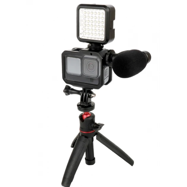 Алюминиевая рамка защитная для экшн камер GoPro Hero 9, 10, 11, 12, 13 + крепление