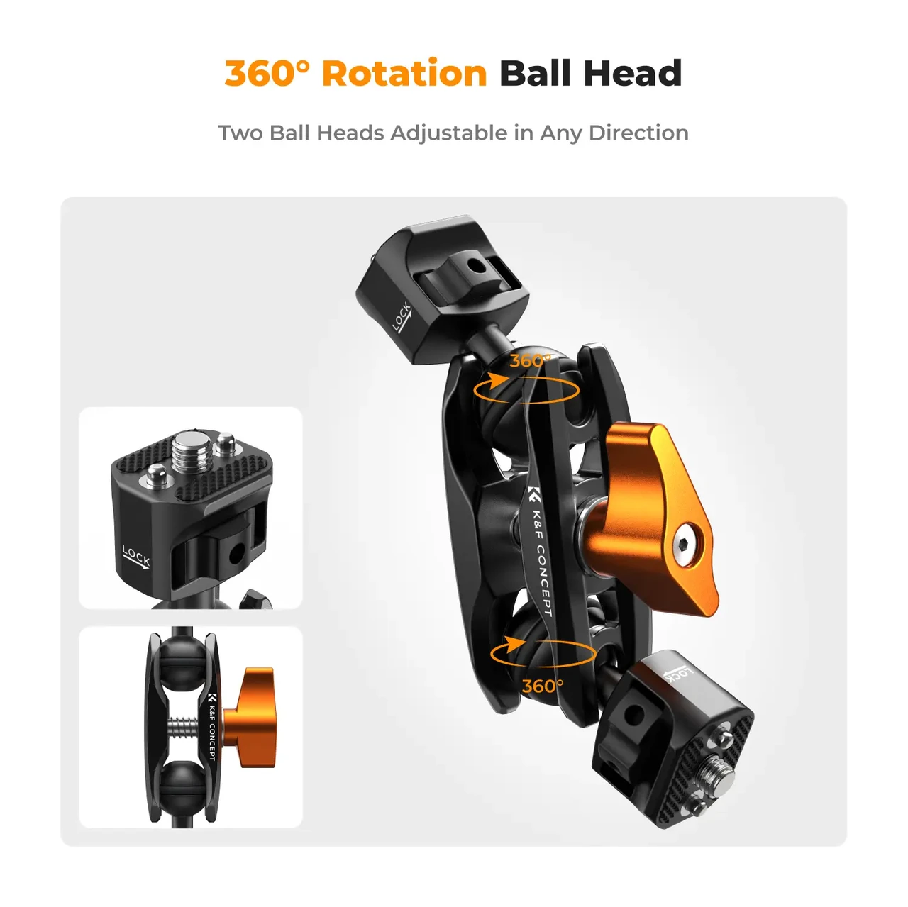 Шарнирный держатель с двойной шаровой головкой K&F Concept Magic Arm (KF31.082)