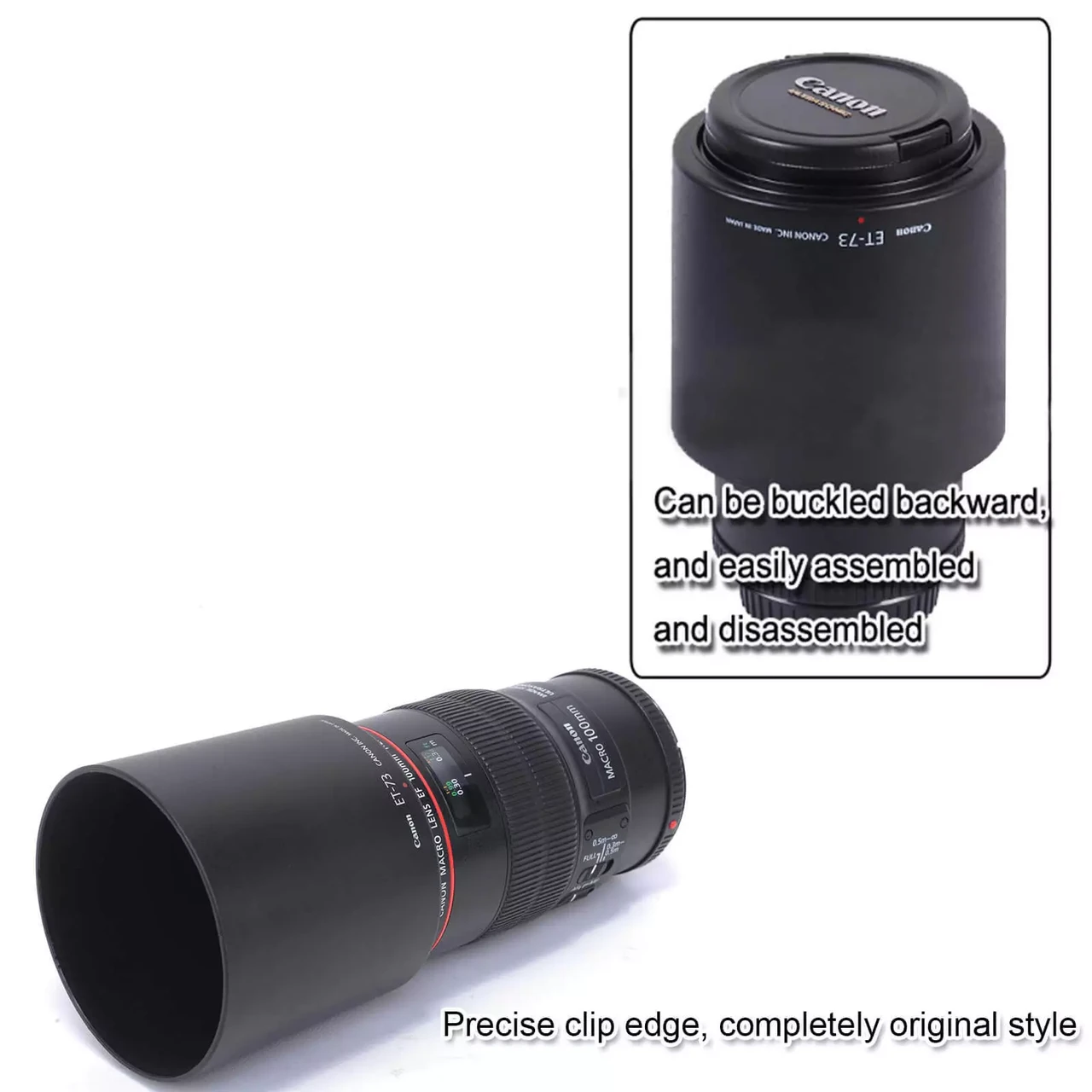 Бленда Canon ET-73 для CANON EF 100mm f2.8L IS USM Macro с антибликовым бархатистым покрытием внутренней части