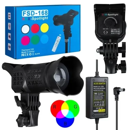 Постоянный контурный студийный LED свет - прожектор FSD-168 RGB c пультом ДУ
