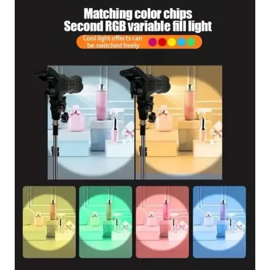 Постоянный контурный студийный LED свет - прожектор FSD-168 RGB c пультом ДУ