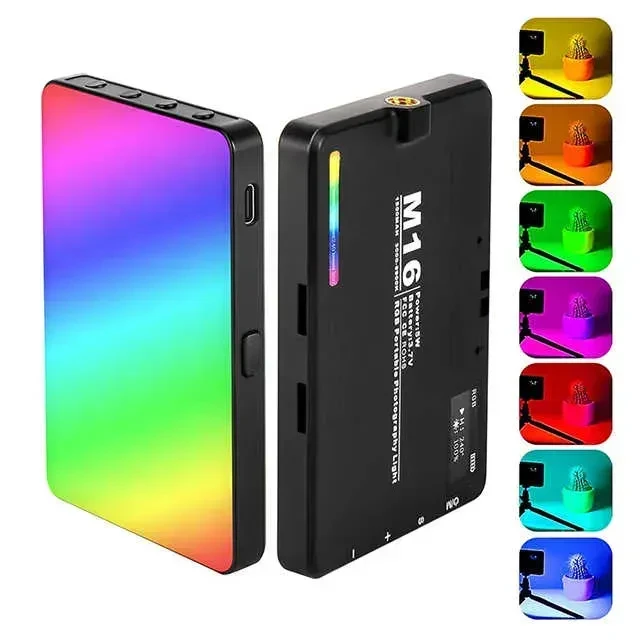 LED свет (mini LED) M16 RGB (цветной) с возможностью крепления на смартфон и встроенный аккумулятором