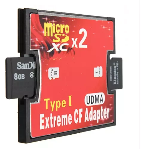 Адаптер переходник Dual Slot - 2 x microSD на Compact Flash CF Type I (2 x TF (micro SD) - CF)