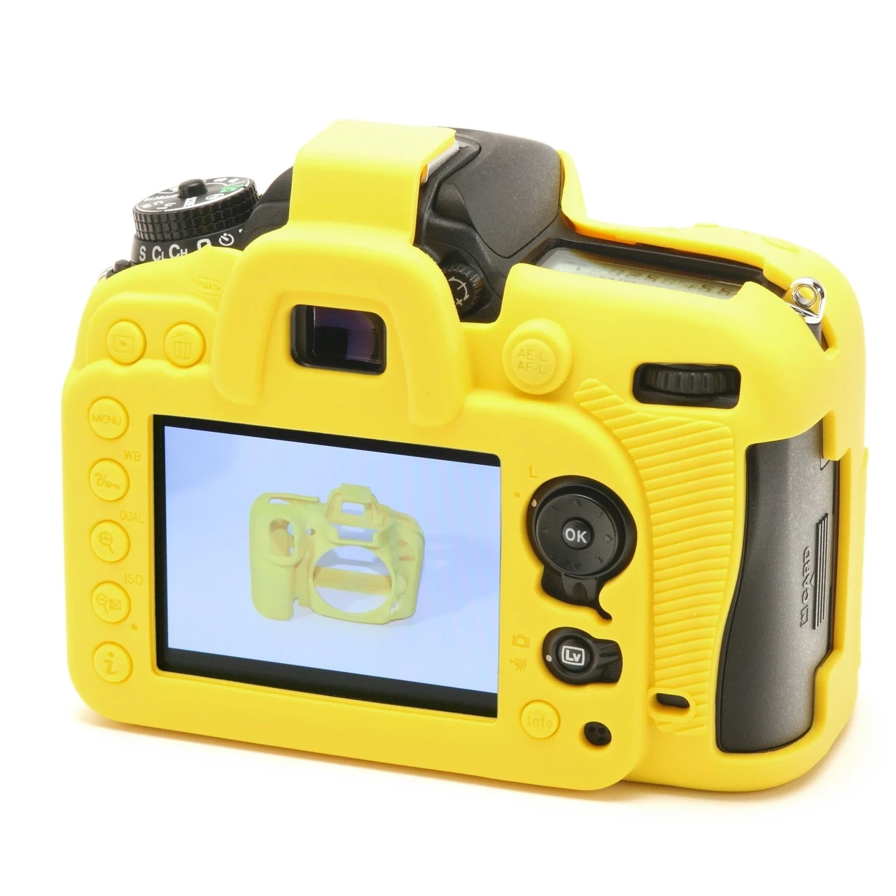Защитный силиконовый чехол для фотоаппаратов Nikon D7100, D7200  - желтый