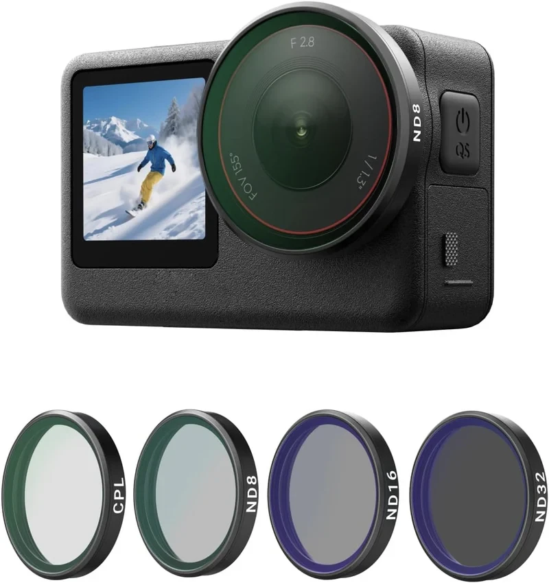 Набір світлофільтрів Telesin (CPL+ND8+ND16+ND32) для DJI Osmo Action 6 (код S5-FLT-40) — 4 шт.