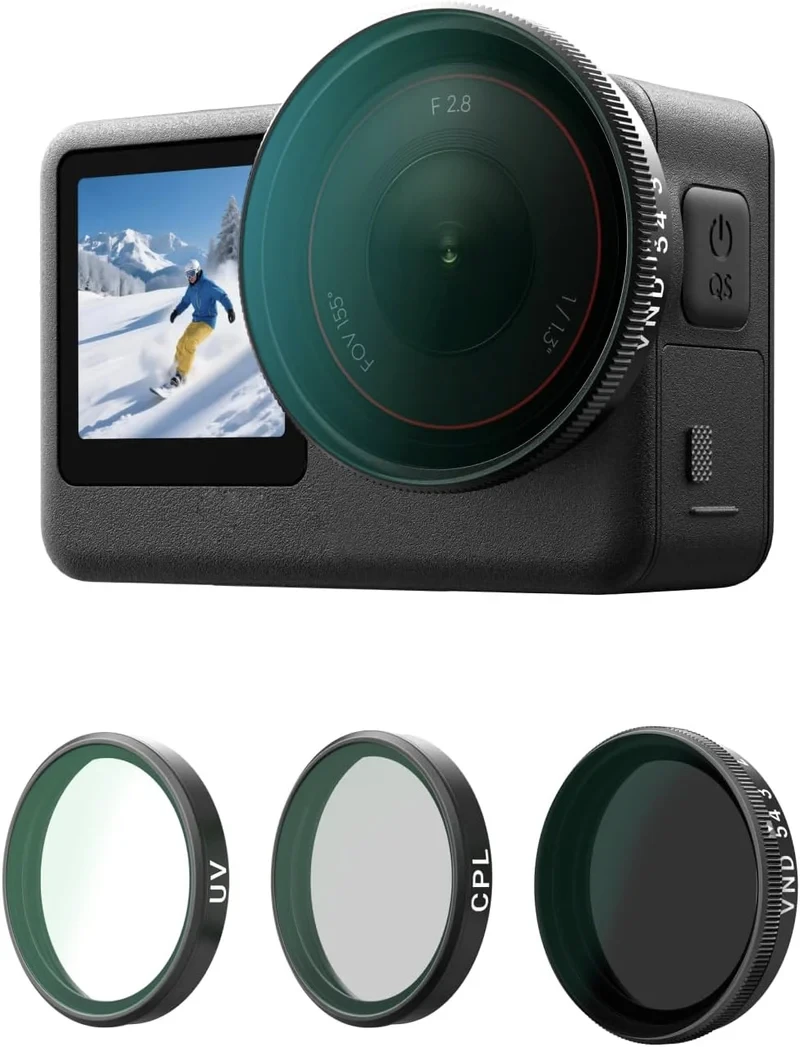 Набір світлофільтрів Telesin (CPL+VND (ND2-ND32)+UV) для DJI Osmo Action 6 (код S5-FLT-41) — 3 шт