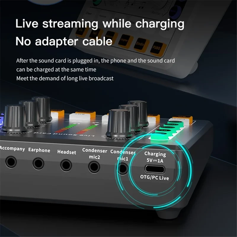 Внешняя звуковая карта M8, аудиоинтерфейс, микшер, Bluetooth адаптер Live Sound Card USB-гарнитура для микрофона
