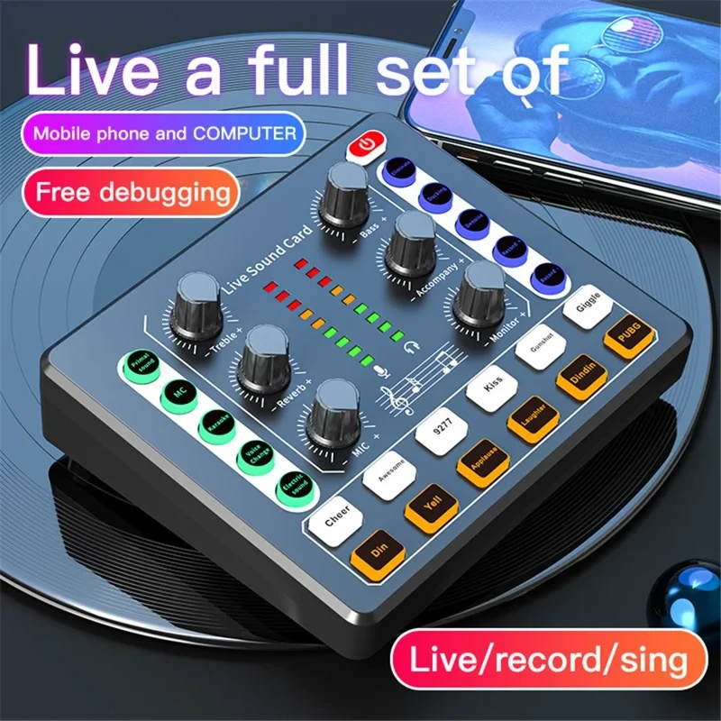 Внешняя звуковая карта M8, аудиоинтерфейс, микшер, Bluetooth адаптер Live Sound Card USB-гарнитура для микрофона