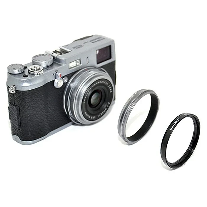 Адаптер LA-49X100 для установки светофильтра и бленды на FujiFilm X100VI, X100V, X100F, X100T, X100S, X100, X70 (металлик)