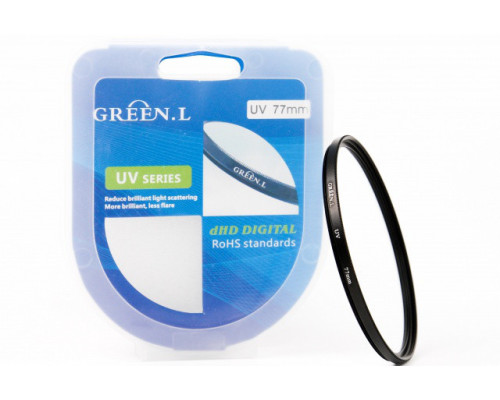 Ультрафіолетовий захисний UV світлофільтр Green.L 77 мм