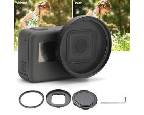 Адаптер + світлофільтр UV - 52 мм + кришка для GoPro Hero 5, 6, 7 (код № XTGP380)