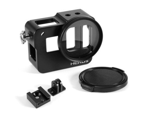Алюмінієвий корпус для екшн камер GoPro Hero 5, 6, 7 з фільтром 52 UV та кришкою (код № XTGP433)