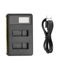 USB зарядний з LCD дисплеєм для 2-х акумуляторів AHDBT-501 (AABAT-001) для GoPro Hero 5, 6, 7 (код XTGP432)