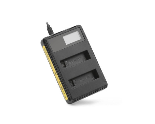 USB зарядний з LCD дисплеєм для 2-х акумуляторів AHDBT-401 для GoPro Hero 4 (код XTGP431)