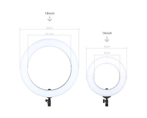 Кільцевий LED освітлювач ZOMEI (14") з димером - для портретної, б'юті та селфі зйомки