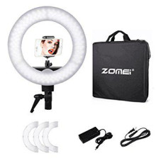 Кільцевий LED освітлювач ZOMEI (14") з димером - для портретної, б'юті та селфі зйомки