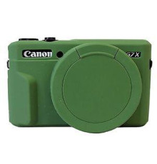 Захисний силіконовий чохол із кришкою для фотоапаратів CANON G7X Mark II - зелений