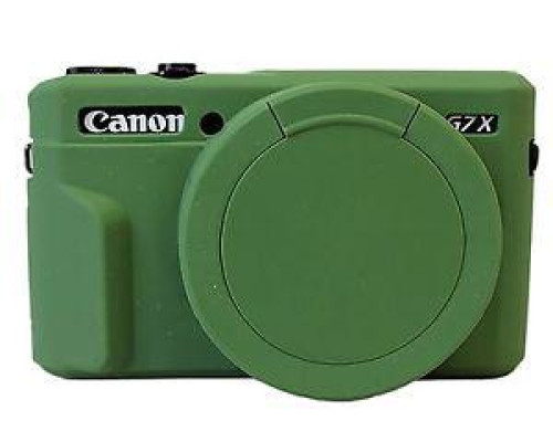 Захисний силіконовий чохол із кришкою для фотоапаратів CANON G7X Mark II - зелений