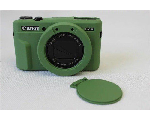 Захисний силіконовий чохол із кришкою для фотоапаратів CANON G7X Mark II - зелений