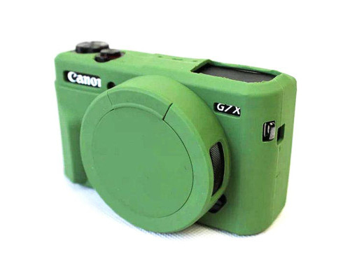 Захисний силіконовий чохол із кришкою для фотоапаратів CANON G7X Mark II - зелений