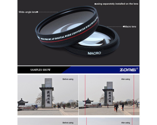 Ширококутна насадка - оптичний конвертер, "wide-angle" - ZOMEI - 55 мм - 0.45x