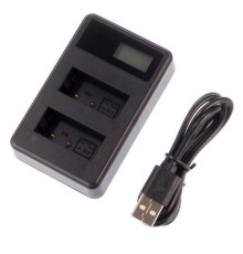 Зарядний пристрій LCD2-LPE17 з USB для 2-х акумуляторів Canon LP-E17