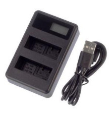 Зарядний пристрій LCD2-ENEL14 з USB для 2-х акумуляторів Nikon EN-EL14, EN-EL14A