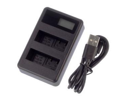 Зарядний пристрій LCD2-ENEL14 з USB для 2-х акумуляторів Nikon EN-EL14, EN-EL14A