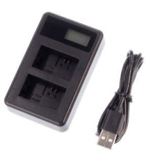 Зарядний пристрій LCD2-NPW126 з USB для 2-х акумуляторів FujiFilm NP-W126, NP-W126S
