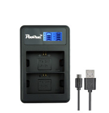 Зарядний пристрій LCD2-LPE6 з USB для 2-х акумуляторів Canon LP-E6 (LP-E6N)
