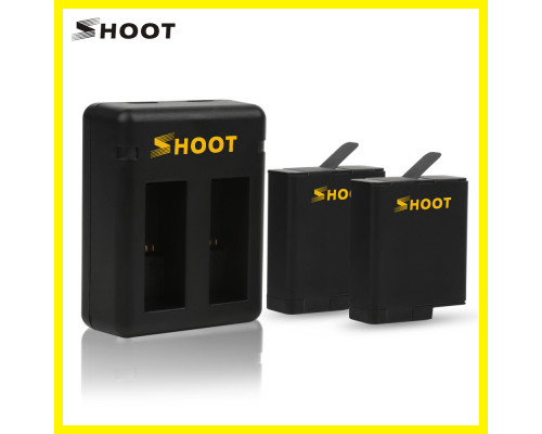 Комплект від SHOOT - 2 шт акумулятори AHDBT-501 (AABAT-001) + зарядне GoPro Hero 5, 6 (код XTGP374)