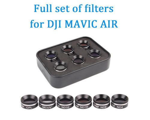 Набір із 6 фільтрів для квадрокоптера DJI Mavic Air (UV+CPL+ND4+ND8+ND16+ND32) (код XT-500)
