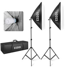 Комплект ESDDI PS025 (2 x софтбокс 50 x 70 см, 2 x стійки, 2 лампи - сумка для перенесення)