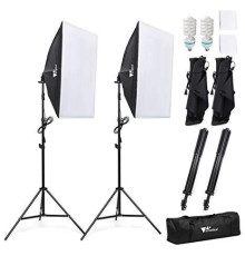 Комплект AMZDEAL PS-SYP-001 (2 x софтбоксу 50 x 70 см, 2 x стійки, 2 лампи - сумка для перенесення)