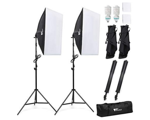 Комплект AMZDEAL PS-SYP-001 (2 x софтбоксу 50 x 70 см, 2 x стійки, 2 лампи - сумка для перенесення)