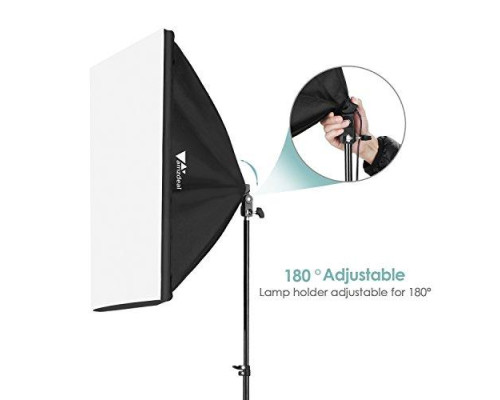 Комплект AMZDEAL PS-SYP-001 (2 x софтбоксу 50 x 70 см, 2 x стійки, 2 лампи - сумка для перенесення)