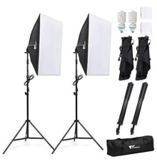 Комплект AMZDEAL PS-SYP-001 (2 x софтбокси - 50 x 70 см, 2 x стійки, 2 лампи - сумка для перенесення)