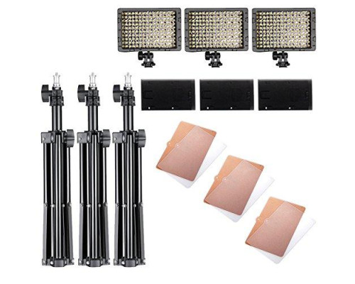 Комплект світла NEEWER (3 x LED світильники зі стійками та софтбоксами - сумка для перенесення)